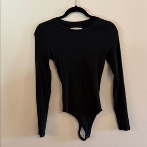 Abercrombie & Fitch Black Ribbed Knit Top